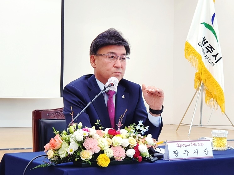 방세환 광주시장, 민선 8기 취임 기자간담회1 ⓒ타임즈