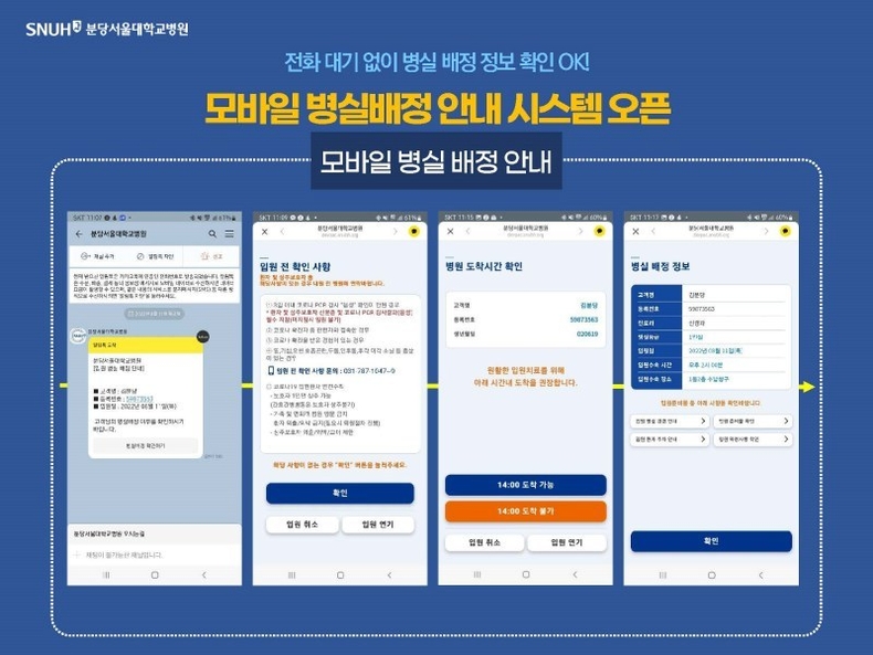 모바일 병실배정 안내 시스템 오픈(모바일 병실 배정 안내2) ⓒ타임즈