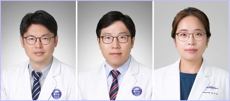 (왼쪽부터)분당 차병원 암센터 혈액종양내과 전홍재ㆍ김찬ㆍ천재경 교수 ⓒ타임즈