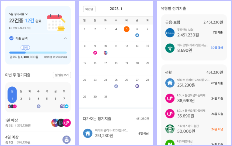 정기지출관리 이미지 ⓒ타임즈