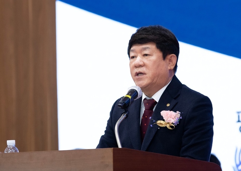 사진 2. 신협 제50차 정기대의원회에서 기념사 중인 김윤식 신협중앙회장 ⓒ타임즈 