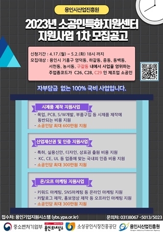 2023년 소공인특화지원센터 지원사업 1차 모집공고 포스터 ⓒ타임즈