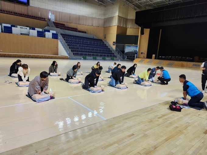 자체 소방 및 재난대응 훈련 사진 ⓒ타임즈