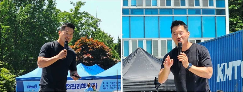 옛 경기도청 팔달청사에서 열린 ‘또 하나의 가족, 2023 경기도 펫스타(PETSTA)’ 강형욱 훈련사 ⓒ타임즈