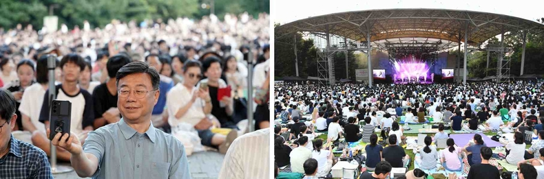 신상진 성남시장 1만여 명 시민과 도심 속 야외무대 ‘2023 파크콘서트’ 로 무더위 날려(2) <br>
신상진 성남시장 1만여 명 시민과 도심 속 야외무대 ‘2023 파크콘서트’ 로 무더위 날려(3) ⓒ타임즈