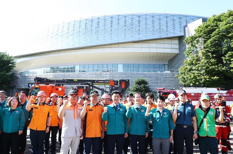 9월 7일(목) 14시 올림픽공원 핸드볼 경 기장에서 열린 ‘2023년 재난대응 안전한국훈련’에 참여 3 ⓒ타임즈