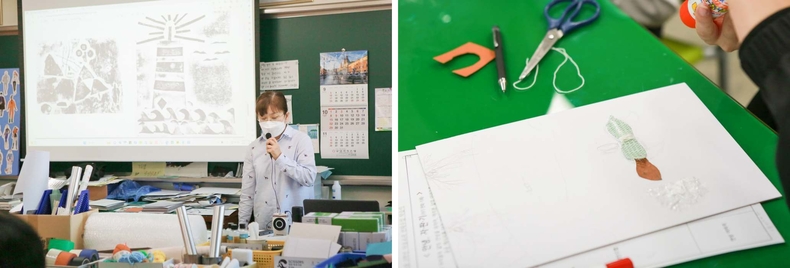 중학교 미술 시범프로그램 현장 (2) ▲중학교 미술 시범프로그램 현장 (3) ⓒ타임즈