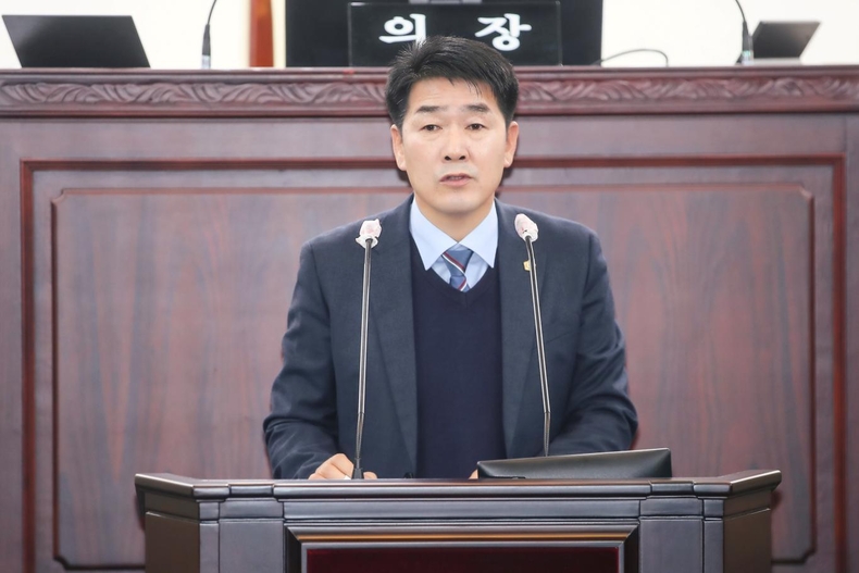 사진4) 5분 자유발언을 진행 중인 배정수 의원 ⓒ타임즈