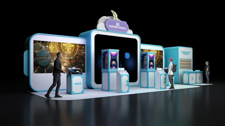 SK하이닉스가 CES 2024에서 운영하는 HBM3E 기반 생성형 AI 기술 적용된 ‘AI 포춘텔러(AI Fortune Teller)’ ⓒ타임즈