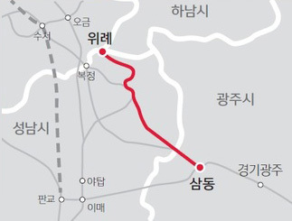 위례삼동선 노선 ⓒ타임즈