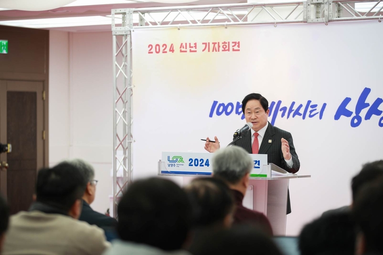 남양주시, 2024 신년 기자회견 개최...주광덕 시장 100만 메가시티 상상 현실로 미래형 자족도시 만들겠다(사진3) ⓒ타임즈