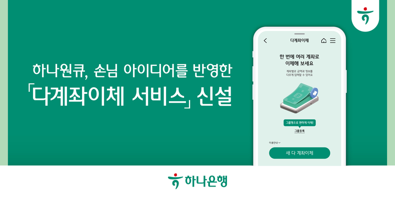 하나은행, 하나원큐 『다계좌이체 서비스』 신설 ⓒ타임즈