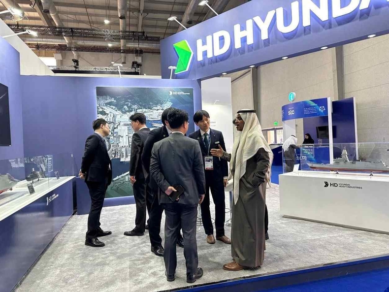 사진.4일(일)부터 오는 8일(목)까지 사우디의 수도 리야드(Riyadh)에서 열리고 있는 ‘WDS 2024’의 HD현대중공업 부스 ⓒ타임즈