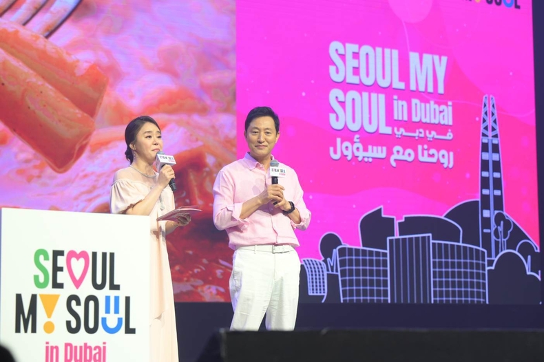 (사진1) 두바이에서 개최된 서울관광 프로모션 _서울마이소울 인 두바이_에서 미식, 뷰티 등 다양한 서울의 매력을 소개하는 오세훈 서울 시장 ⓒ타임즈