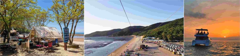 영흥도 십리포 해수욕장 ▲하나개해수욕장 짚라인 ▲왕산마리나 요트