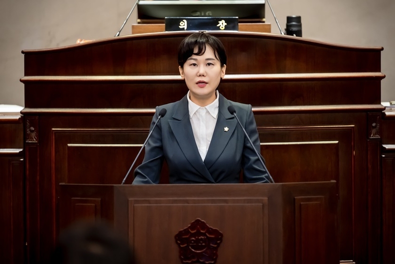2024.07.17. 남양주시의회 한송연 의원이 제305회 임시회에서 5분 자유발언을 하고있다.ⓒ타임즈 