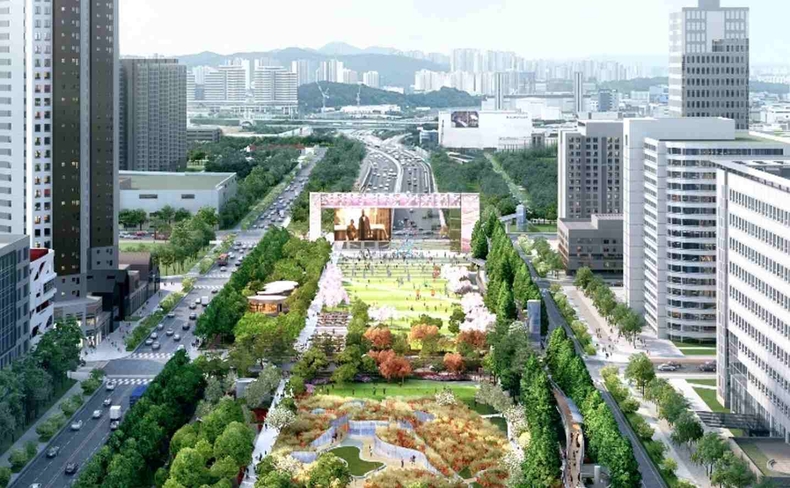 (조감도) 동탄터널 상부공원 (남측을 바라본 전경) ⓒ타임즈