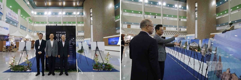 인천시청 인천섬사진전 인천광역시 (순서) 해양항공국 국장, 행정부시장, 인천관광공사 사장 사진(1)<br>
인천시청 인천섬사진전 인천광역시 행정부시장, 인천관광공사 사장사진(2) ⓒ타임즈