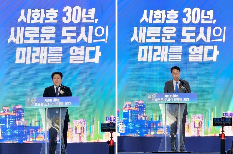 임병택 시흥시장 ▲정명근 화성시장 ⓒ타임즈