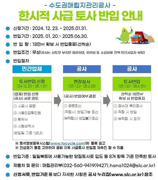 사급 토사 반입 안내 자료 ⓒ타임즈 