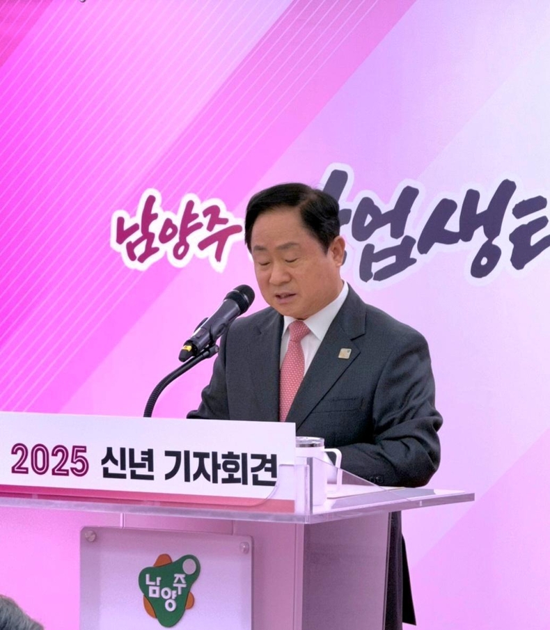 주광덕 남양주시장이 22일 남양주시 청사 여유당에서 신년 기자회견을 개최(3) ⓒ타임즈