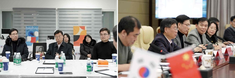 체육진흥과-신상진 성남시장이 한중국제창업혁신센터에서 간담회를 하고 있다 ▲체육진흥과-신상진 성남시장이 흑룡강성 상무청에서 간담회를 하고 있다