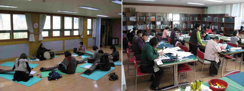가야금 수업 ▲한글서예 수업 ⓒ타임즈