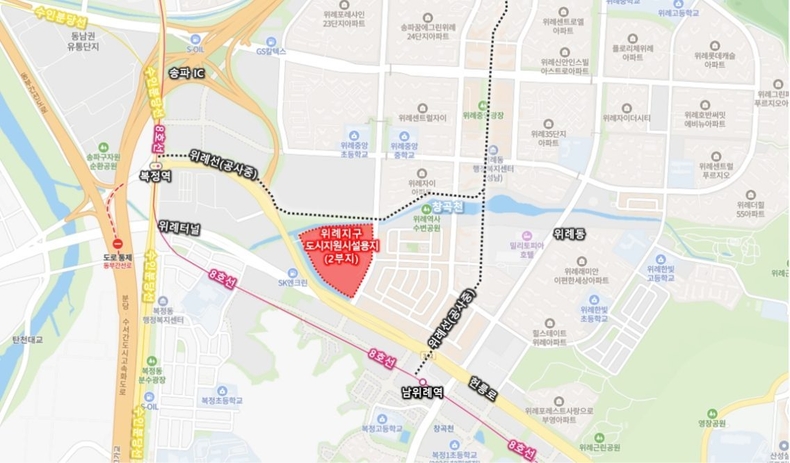 미래산업과-포스코홀딩스 계열사가 입주할 위례지구 도시지원시설용지(2부지) ⓒ타임즈