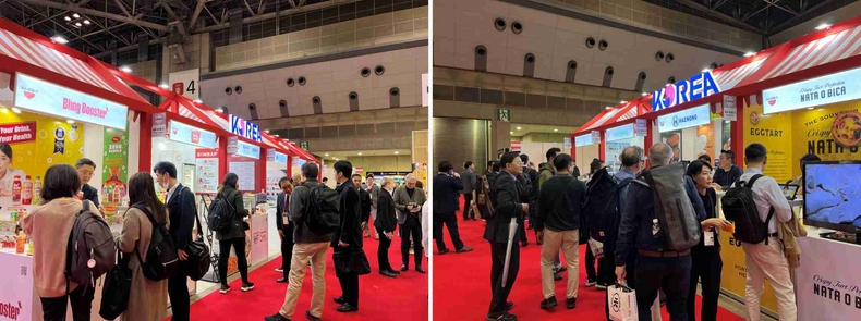 일본 도쿄 국제식품전시회 한국관 전경1 ▲일본 도쿄 국제식품전시회 한국관 전경2 ⓒ타임즈<br>
경기도경제과학진흥원은 지난 11일부터 나흘간 일본 도쿄에서 열린 ‘2025년 일본 도쿄 국제 식품전시회(FOODEX)’에서 국내 중소기업 11개 기업과 함께 한국관을 운영했다.