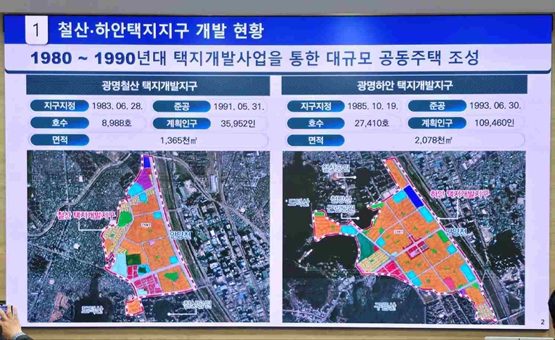 9일 광명시는 시청 중회의실에서 주간 정책브리핑을 열고 철산·하안택지지구 재건축 추진 현황을 공식 발표 사진(2) ⓒ타임즈