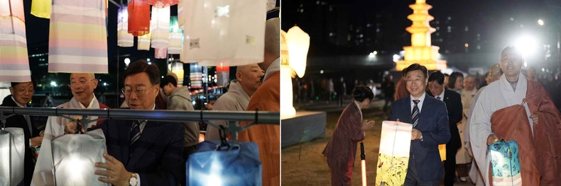 신상진 성남시장이 성남 연등회에서 인사말을 전하고 있다(1) ⓒ타임즈 ▲신상진 성남시장이 성남 연등회에서 인사말을 전하고 있다(1) ⓒ타임즈