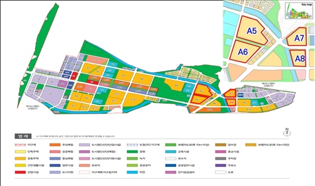 부천대장 토지이용계획도 (A-5,6,7,8 블록 확대) ⓒ타임즈 
