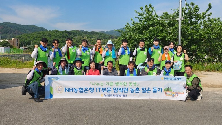 26일 농협은행 IT부문 IT사랑봉사단은 강원도 춘천시 과채류 농가를 찾아 농촌 일손을 도왔다. ⓒ타임즈 