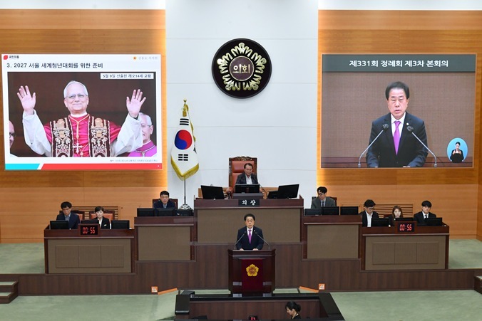 지난 6월 12일 제331회 정례회 제3차 본회의에서 김용호 서울시의원이 5분 자유발언을 하고 있다. ⓒ타임즈 