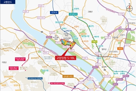 고양장항 S-1블록 교통망도 ⓒ타임즈 