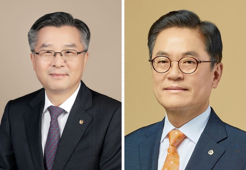 한화생명 권혁웅 부회장 ▲한화생명 이경근 사장 ⓒ타임즈<br>
(사진) 권혁웅 부회장(맨 왼쪽) 및 이경근 사장(왼쪽 두번째)