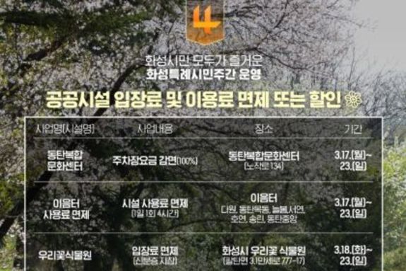 화성특례시, 첫 ‘화성특례시민의 날’ 맞아 시민주간 운영