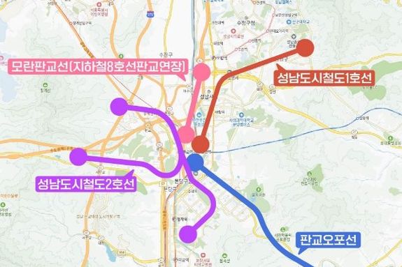 성남시 지하철8호선 연장(모란~판교~오포)·트램1, 2호선 경기도 도시철도망 구축계획, 국토부 승인