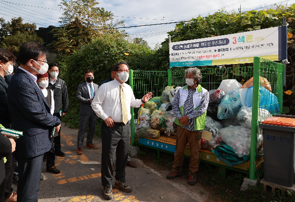 양정동 지역 삼색존 설치 현장 방문한 조광한 남양주시장