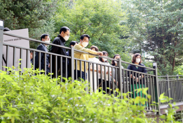 백군기 용인시장, 1일 기흥구 자은·덕골근린공원 차례로 방문해 현장 점검