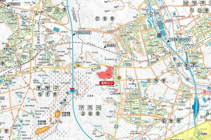 구리교문 공공주택지구 위치도 ⓒ타임즈