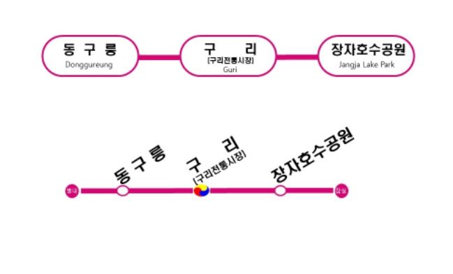 별내선 구간 3개 역명 ⓒ타임즈