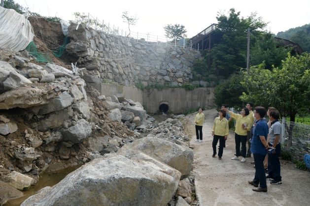 양평군의회, 수해 현장 방문