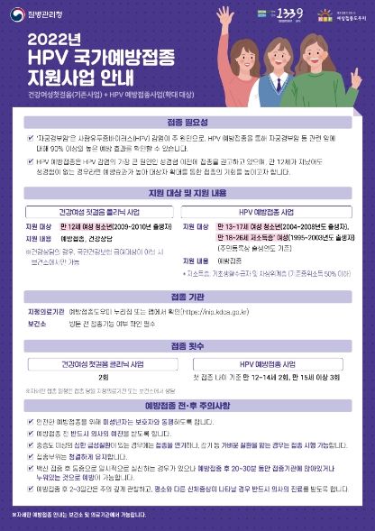 사람유두종바이러스(HPV)예방접종 지원 확대