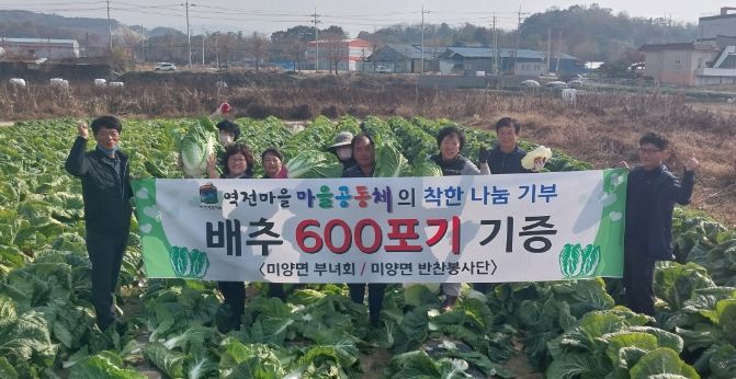 안성시 미양면 역전마을공동체 '사랑의 배추 나눔'