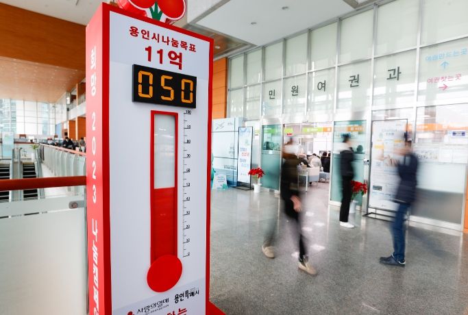 지난 1일 시작된 용인의 ’사랑의 열차 이어달리기‘는 각계각층 시민들의 적극적인 동참으로 19일 현재 5억5000만원이 모금돼, 시작 20일만에 목표액 11억원의 50%를 달성했다.