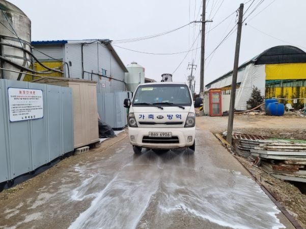 양돈농장 주변도로 소독
