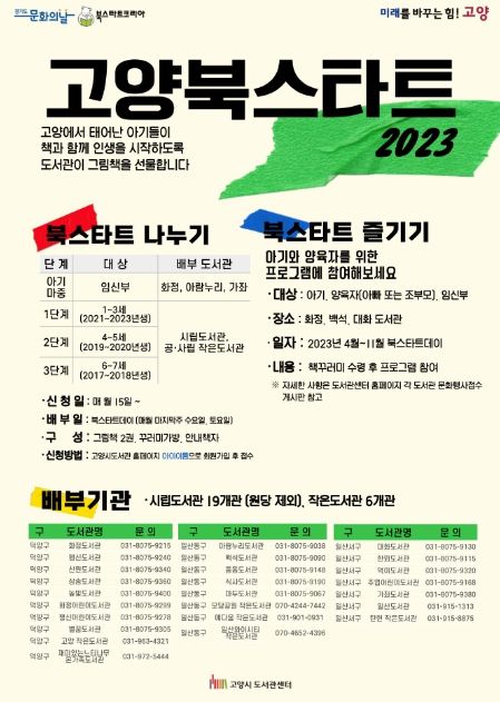우리 아이 첫 책, 고양시가 지원한다…'2023 고양 북스타트' 시작