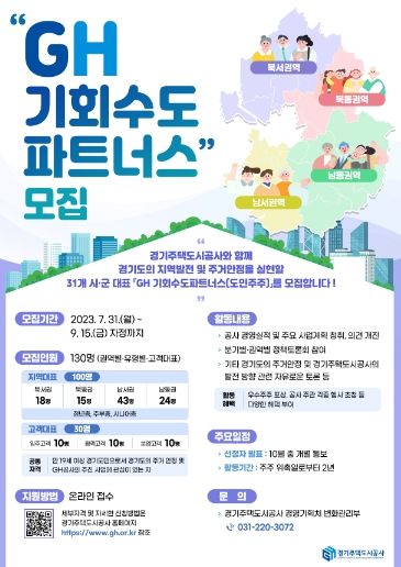 경기주택도시공사(GH)‘GH 기회수도파트너스’모집