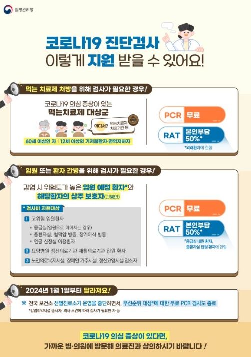 코로나19 진단검사 안내문